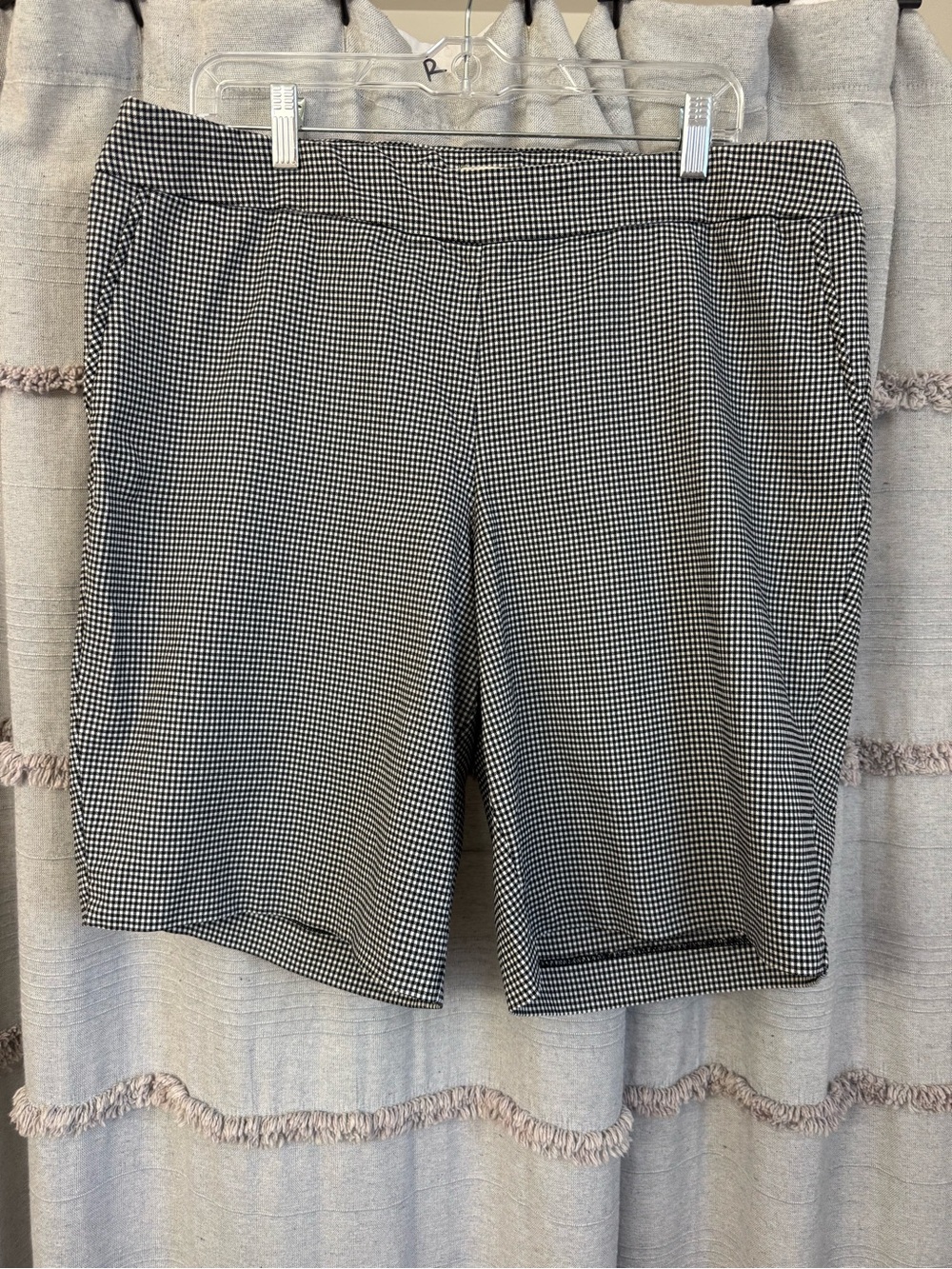 Saint Tropez West Black and White Checked Shorts, Coastal, Preppy-SIZE 16W